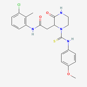 N-(3-chloro-2-methylphenyl)-2-{1-[(4-methoxyphenyl)carbamothioyl]-3-oxopiperazin-2-yl}acetamide