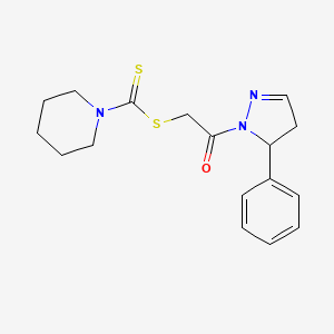 molecular formula C17H21N3OS2 B11185361 2-oxo-2-(5-phenyl-4,5-dihydro-1H-pyrazol-1-yl)ethyl piperidine-1-carbodithioate 