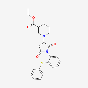 Ethyl 1-(2,5-dioxo-1-(2-(phenylsulfanyl)phenyl)-3-pyrrolidinyl)-3-piperidinecarboxylate