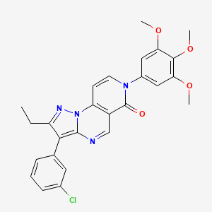 molecular formula C26H23ClN4O4 B11185379 3-(3-chlorophenyl)-2-ethyl-7-(3,4,5-trimethoxyphenyl)pyrazolo[1,5-a]pyrido[3,4-e]pyrimidin-6(7H)-one 