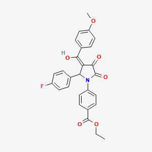 ethyl 4-[2-(4-fluorophenyl)-4-hydroxy-3-(4-methoxybenzoyl)-5-oxo-2,5-dihydro-1H-pyrrol-1-yl]benzoate