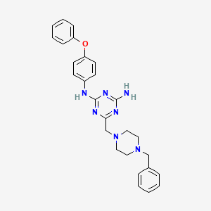 6-[(4-benzylpiperazin-1-yl)methyl]-N-(4-phenoxyphenyl)-1,3,5-triazine-2,4-diamine