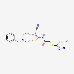 N-(6-benzyl-3-cyano-4,5,6,7-tetrahydrothieno[2,3-c]pyridin-2-yl)-2-[(5-methyl-1,3,4-thiadiazol-2-yl)sulfanyl]acetamide