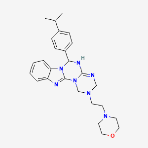 molecular formula C26H33N7O B11185478 4-[2-[9-(4-propan-2-ylphenyl)-2,4,6,8,10,17-hexazatetracyclo[8.7.0.02,7.011,16]heptadeca-1(17),6,11,13,15-pentaen-4-yl]ethyl]morpholine 