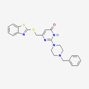 6-[(1,3-benzothiazol-2-ylsulfanyl)methyl]-2-(4-benzylpiperazin-1-yl)pyrimidin-4(3H)-one