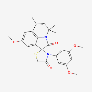 3'-(3,5-dimethoxyphenyl)-8-methoxy-4,4,6-trimethyl-4H,4'H-spiro[pyrrolo[3,2,1-ij]quinoline-1,2'-[1,3]thiazolidine]-2,4'-dione