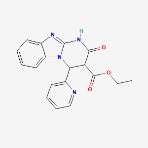 molecular formula C18H16N4O3 B11185510 Ethyl 2-oxo-4-(pyridin-2-yl)-1,2,3,4-tetrahydropyrimido[1,2-a]benzimidazole-3-carboxylate 