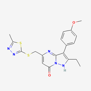 2-ethyl-3-(4-methoxyphenyl)-5-{[(5-methyl-1,3,4-thiadiazol-2-yl)sulfanyl]methyl}pyrazolo[1,5-a]pyrimidin-7(4H)-one