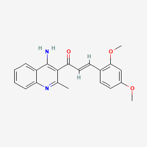 (2E)-1-(4-amino-2-methylquinolin-3-yl)-3-(2,4-dimethoxyphenyl)prop-2-en-1-one