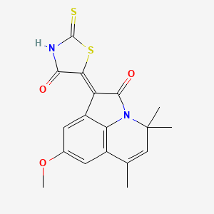 8-Methoxy-4,4,6-trimethyl-1-[4-oxo-2-thioxo-thiazolidin-(5Z)-ylidene]-1H,4H-pyrrolo[3,2,1-ij]quinolin-2-one