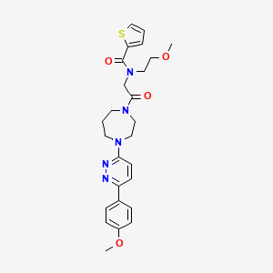 molecular formula C26H31N5O4S B11185549 N-(2-Methoxyethyl)-N-(2-{4-[6-(4-methoxyphenyl)pyridazin-3-YL]-1,4-diazepan-1-YL}-2-oxoethyl)thiophene-2-carboxamide 