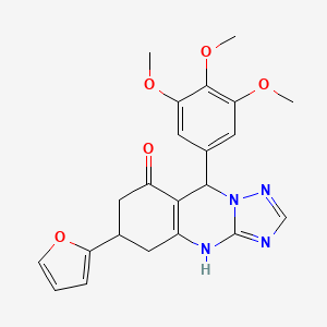 6-(2-furanyl)-9-(3,4,5-tris(methyloxy)phenyl)-5,6,7,9-tetrahydro[1,2,4]triazolo[5,1-b]quinazolin-8(1H)-one