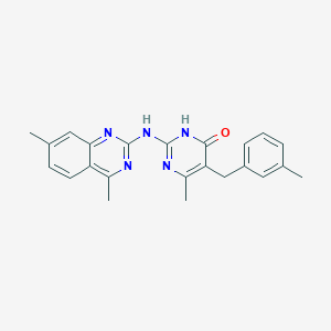 2-[(4,7-dimethylquinazolin-2-yl)amino]-6-methyl-5-(3-methylbenzyl)pyrimidin-4(3H)-one