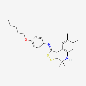 4-(pentyloxy)-N-[(1Z)-4,4,7,8-tetramethyl-4,5-dihydro-1H-[1,2]dithiolo[3,4-c]quinolin-1-ylidene]aniline