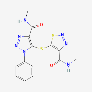 N-methyl-5-{[4-(methylcarbamoyl)-1-phenyl-1H-1,2,3-triazol-5-yl]sulfanyl}-1,2,3-thiadiazole-4-carboxamide