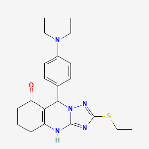 9-[4-(diethylamino)phenyl]-2-(ethylsulfanyl)-5,6,7,9-tetrahydro[1,2,4]triazolo[5,1-b]quinazolin-8(4H)-one