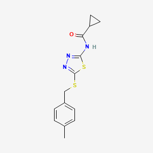 N-(5-((4-methylbenzyl)thio)-1,3,4-thiadiazol-2-yl)cyclopropanecarboxamide