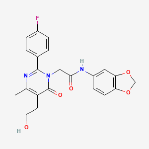 N-(1,3-benzodioxol-5-yl)-2-[2-(4-fluorophenyl)-5-(2-hydroxyethyl)-4-methyl-6-oxopyrimidin-1(6H)-yl]acetamide