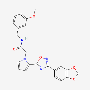 molecular formula C23H20N4O5 B11185618 2-{2-[3-(1,3-benzodioxol-5-yl)-1,2,4-oxadiazol-5-yl]-1H-pyrrol-1-yl}-N-(3-methoxybenzyl)acetamide 