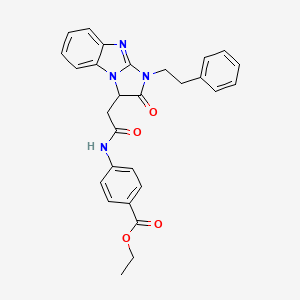 ethyl 4-({[2-oxo-1-(2-phenylethyl)-2,3-dihydro-1H-imidazo[1,2-a]benzimidazol-3-yl]acetyl}amino)benzoate