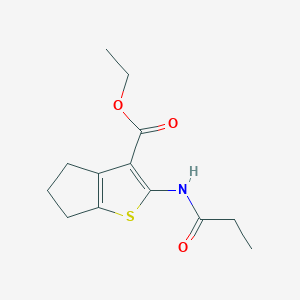 ethyl 2-propanamido-4H,5H,6H-cyclopenta[b]thiophene-3-carboxylate