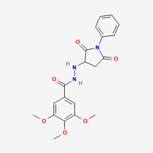 N'-(2,5-dioxo-1-phenylpyrrolidin-3-yl)-3,4,5-trimethoxybenzohydrazide