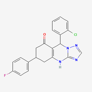 9-(2-chlorophenyl)-6-(4-fluorophenyl)-5,6,7,9-tetrahydro[1,2,4]triazolo[5,1-b]quinazolin-8(4H)-one