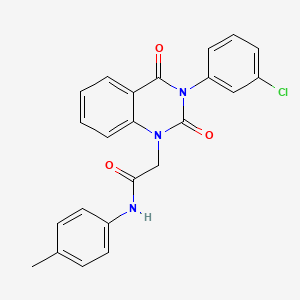 molecular formula C23H18ClN3O3 B11185673 2-[3-(3-chlorophenyl)-2,4-dioxo-3,4-dihydroquinazolin-1(2H)-yl]-N-(4-methylphenyl)acetamide 