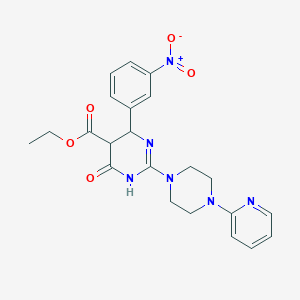 Ethyl 6-(3-nitrophenyl)-4-oxo-2-[4-(pyridin-2-yl)piperazin-1-yl]-1,4,5,6-tetrahydropyrimidine-5-carboxylate