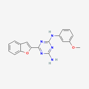 6-(1-benzofuran-2-yl)-N-(3-methoxyphenyl)-1,3,5-triazine-2,4-diamine