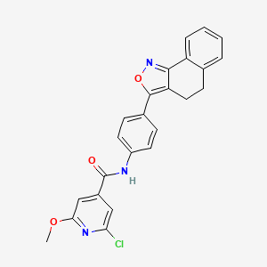 molecular formula C24H18ClN3O3 B11185703 4-Pyridinecarboxamide, 2-chloro-N-[4-(4,5-dihydronaphth[1,2-c]isoxazol-3-yl)phenyl]-6-methoxy- 