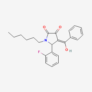 (4E)-5-(2-fluorophenyl)-1-hexyl-4-[hydroxy(phenyl)methylidene]pyrrolidine-2,3-dione