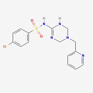 4-bromo-N-[5-(pyridin-2-ylmethyl)-1,4,5,6-tetrahydro-1,3,5-triazin-2-yl]benzenesulfonamide