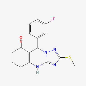 9-(3-fluorophenyl)-2-(methylsulfanyl)-5,6,7,9-tetrahydro[1,2,4]triazolo[5,1-b]quinazolin-8(4H)-one