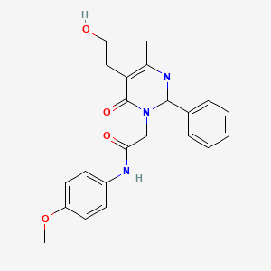 2-[5-(2-hydroxyethyl)-4-methyl-6-oxo-2-phenylpyrimidin-1(6H)-yl]-N-(4-methoxyphenyl)acetamide