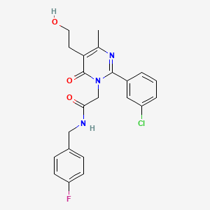 2-[2-(3-chlorophenyl)-5-(2-hydroxyethyl)-4-methyl-6-oxopyrimidin-1(6H)-yl]-N-(4-fluorobenzyl)acetamide