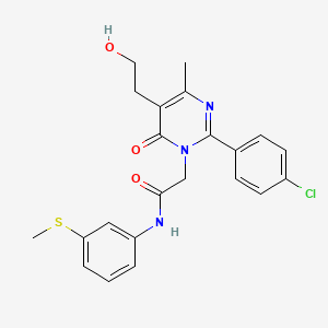 2-[2-(4-chlorophenyl)-5-(2-hydroxyethyl)-4-methyl-6-oxopyrimidin-1(6H)-yl]-N-[3-(methylsulfanyl)phenyl]acetamide