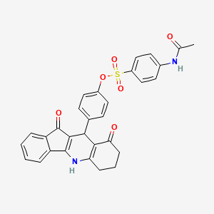 4-(9,11-dioxo-6,7,8,9,10,11-hexahydro-5H-indeno[1,2-b]quinolin-10-yl)phenyl 4-(acetylamino)benzenesulfonate