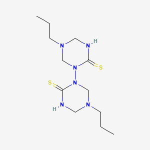 molecular formula C12H24N6S2 B11185831 5-Propyl-1-(5-propyl-2-sulfanylidene-1,3,5-triazinan-1-yl)-1,3,5-triazinane-2-thione 