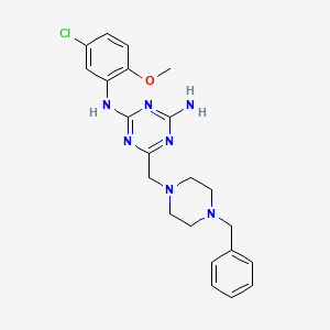 6-[(4-benzylpiperazin-1-yl)methyl]-N-(5-chloro-2-methoxyphenyl)-1,3,5-triazine-2,4-diamine