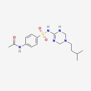 molecular formula C16H25N5O3S B11185840 N~1~-(4-{[(5-isopentyl-1,4,5,6-tetrahydro-1,3,5-triazin-2-yl)amino]sulfonyl}phenyl)acetamide 