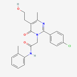 2-[2-(4-chlorophenyl)-5-(2-hydroxyethyl)-4-methyl-6-oxopyrimidin-1(6H)-yl]-N-(2-methylphenyl)acetamide