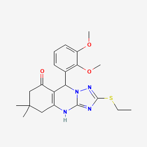 9-(2,3-dimethoxyphenyl)-2-(ethylsulfanyl)-6,6-dimethyl-5,6,7,9-tetrahydro[1,2,4]triazolo[5,1-b]quinazolin-8(4H)-one