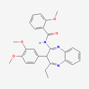 molecular formula C27H27N3O4 B11185855 N-[3-(3,4-dimethoxyphenyl)-4-ethyl-3H-1,5-benzodiazepin-2-yl]-2-methoxybenzamide 