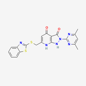 6-[(1,3-benzothiazol-2-ylsulfanyl)methyl]-2-(4,6-dimethylpyrimidin-2-yl)-1H-pyrazolo[3,4-b]pyridine-3,4(2H,7H)-dione