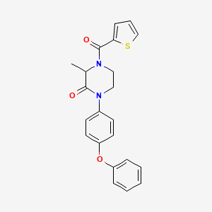 molecular formula C22H20N2O3S B11185888 3-methyl-1-(4-phenoxyphenyl)-4-(2-thienylcarbonyl)tetrahydro-2(1H)-pyrazinone CAS No. 1137666-02-4