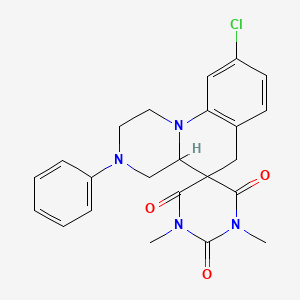 9'-Chloro-1,5-dimethyl-3'-phenyl-1',2',3',4',4'A,6'-hexahydrospiro[1,5-diazinane-3,5'-pyrazino[1,2-A]quinoline]-2,4,6-trione