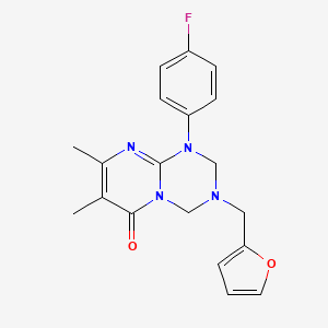 1-(4-fluorophenyl)-3-(furan-2-ylmethyl)-7,8-dimethyl-1,2,3,4-tetrahydro-6H-pyrimido[1,2-a][1,3,5]triazin-6-one