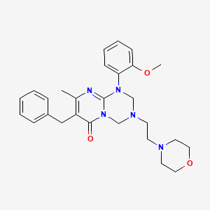 molecular formula C27H33N5O3 B11185928 7-benzyl-1-(2-methoxyphenyl)-8-methyl-3-[2-(morpholin-4-yl)ethyl]-1,2,3,4-tetrahydro-6H-pyrimido[1,2-a][1,3,5]triazin-6-one 