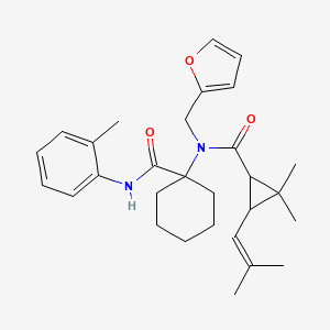 1-[{[2,2-dimethyl-3-(2-methylprop-1-en-1-yl)cyclopropyl]carbonyl}(furan-2-ylmethyl)amino]-N-(2-methylphenyl)cyclohexanecarboxamide